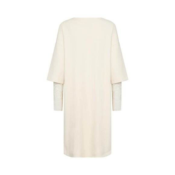 Soya Concept Elegant Cream Dress with Lace Sleeves - Picture 5 of 5